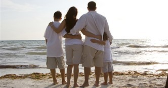 Family at seashore